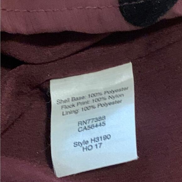 J. Crew  Dress Off the Shoulder Ruffle Polka Dot Cabernet/Black Size 18 - Picture 5 of 9